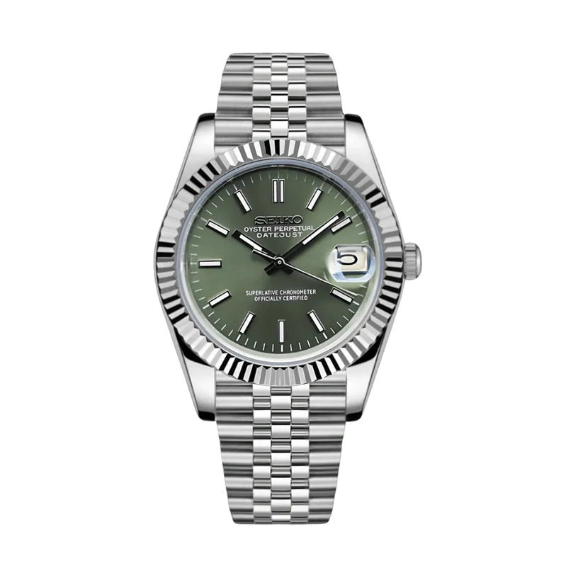 Seiko Olive Green Datejust Mod - Windy City Watch Co.